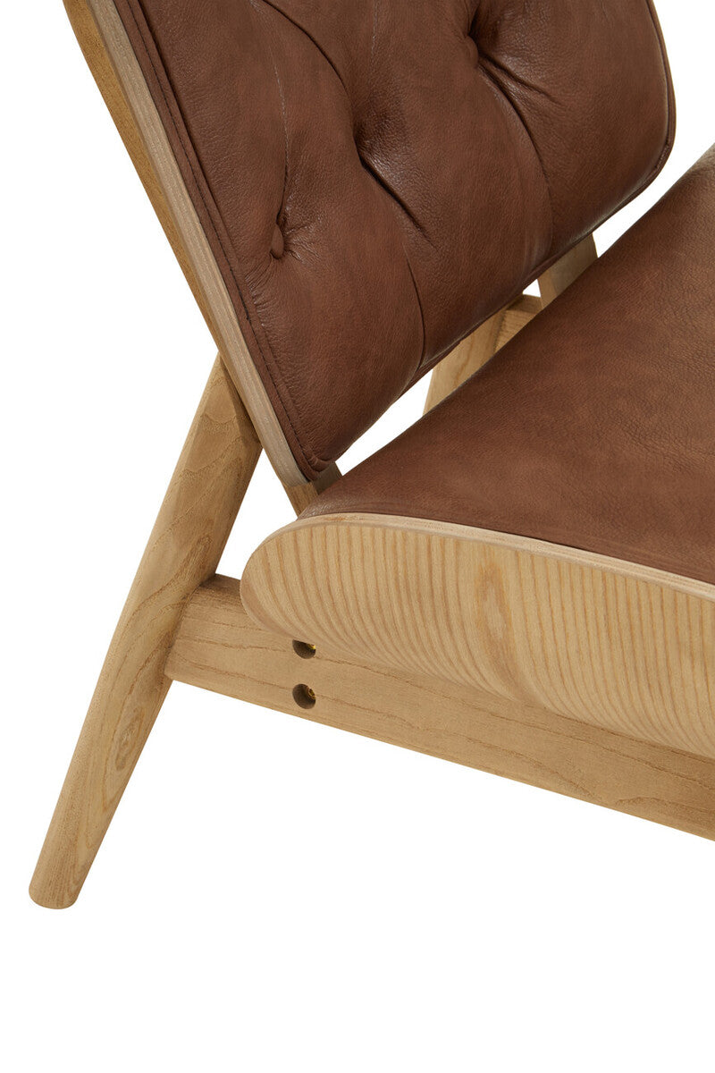 Vinsi Brown Leather Effect Chair With Winged Back - Image 15