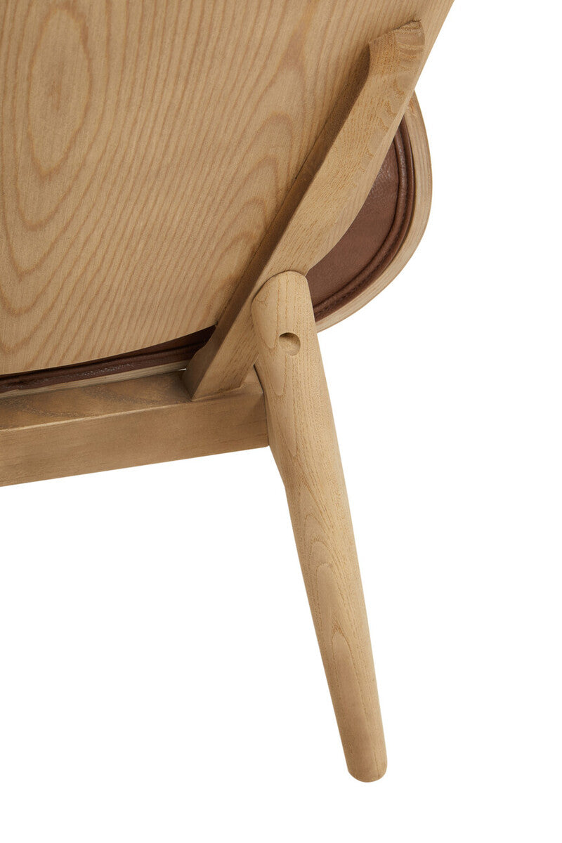 Vinsi Brown Leather Effect Chair With Winged Back - Image 16