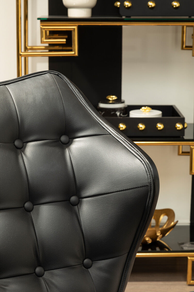 Vinsi Black Leather Effect Chair - Image 3