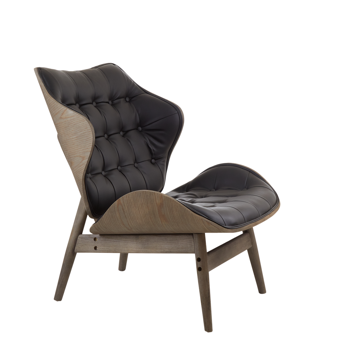 Vinsi Black Leather Effect Chair With Button Detail - Image 10