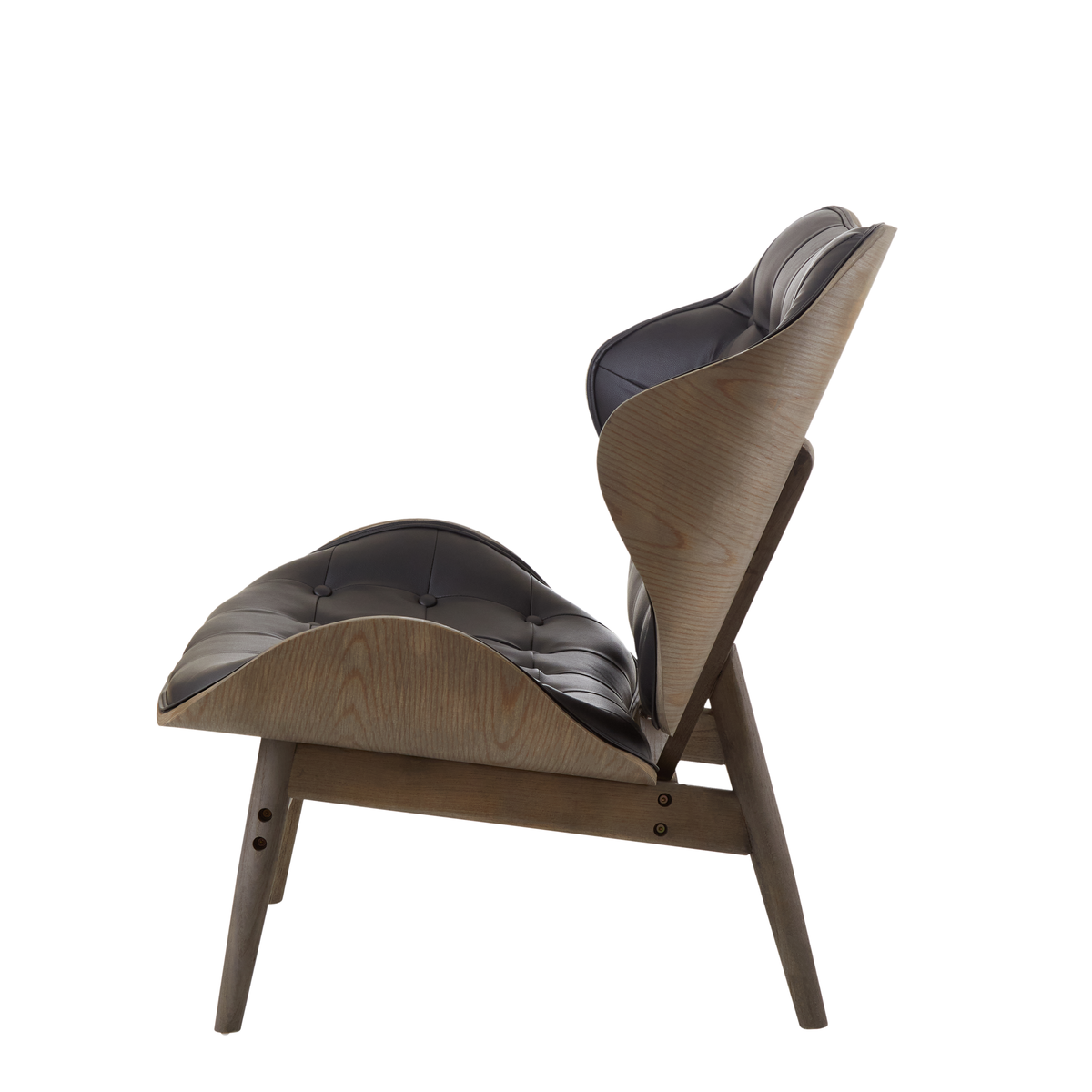 Vinsi Black Leather Effect Chair With Button Detail - Image 12