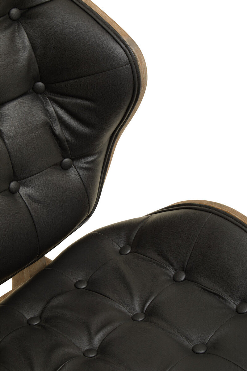 Vinsi Black Leather Effect Chair With Button Detail - Image 16