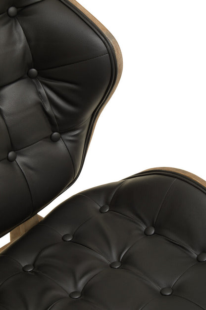 Vinsi Black Leather Effect Chair With Button Detail - Image 16