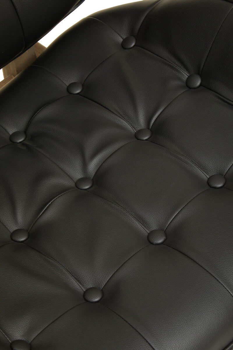 Vinsi Black Leather Effect Chair With Button Detail - Image 17