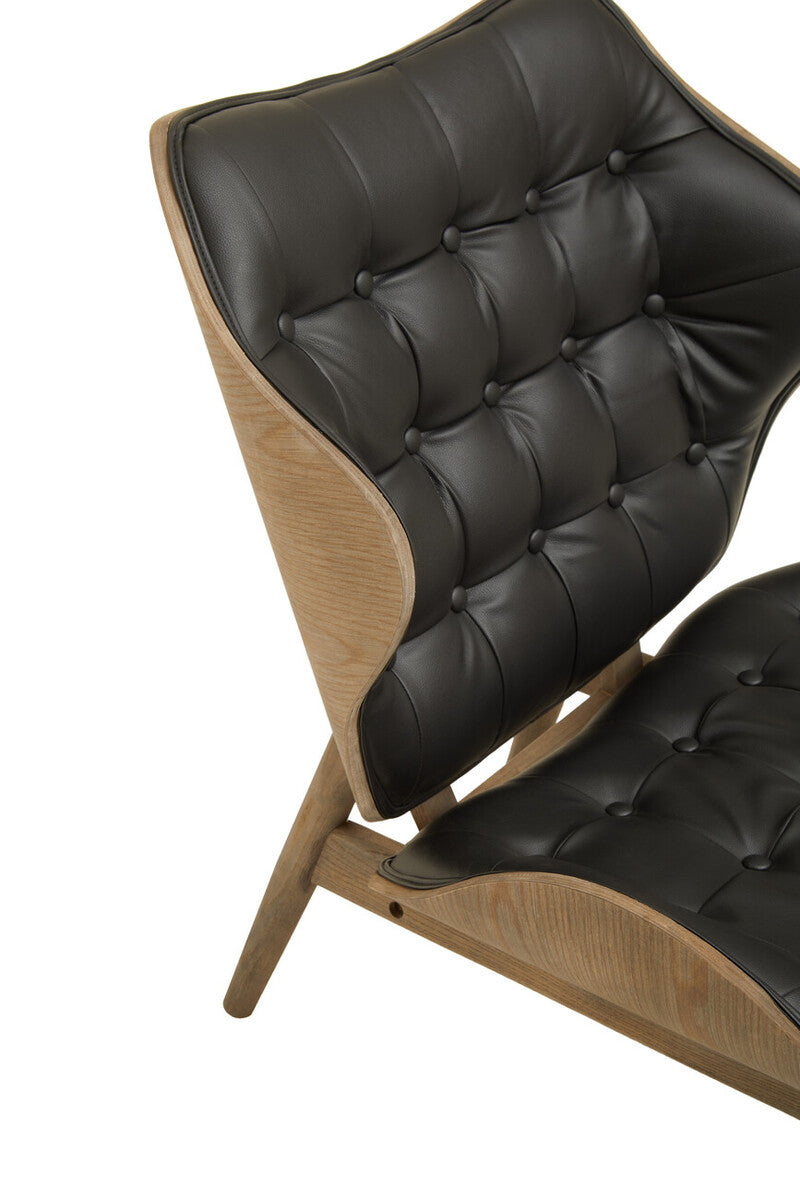 Vinsi Black Leather Effect Chair With Button Detail - Image 18