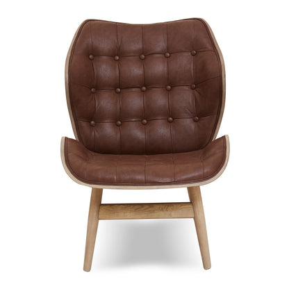 Vinsi Brown Leather Effect Chair