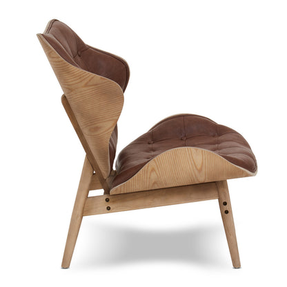 Vinsi Brown Leather Effect Chair