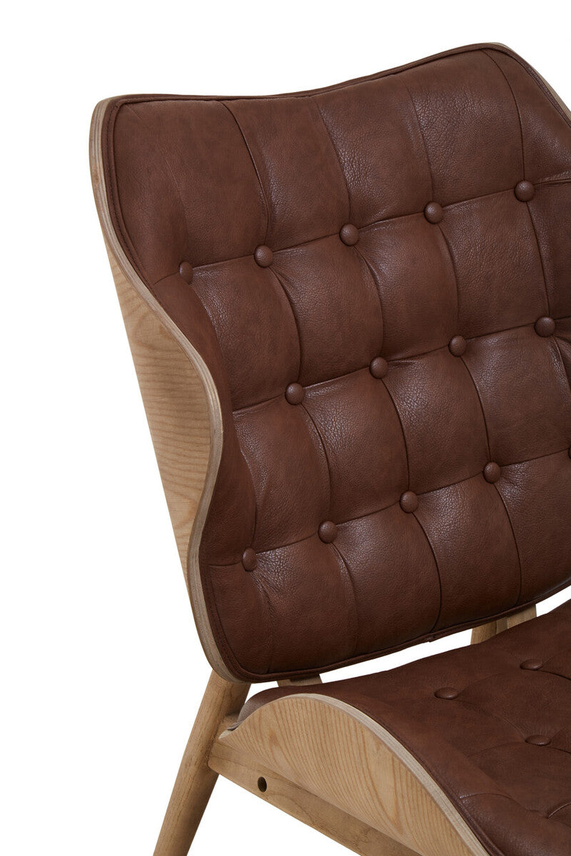 Vinsi Brown Leather Effect Chair - Image 12