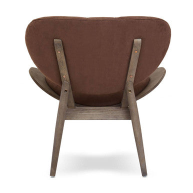 Vinsi Brown Velvet Chair with Dark Elm - Image 5