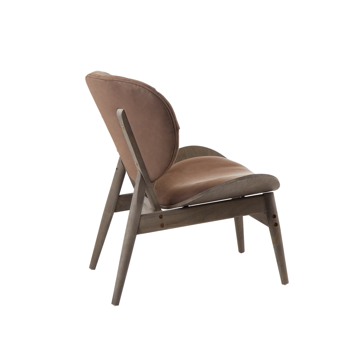Brown Velvet Chair with Dark Elm Wood Frame | Vinsi
