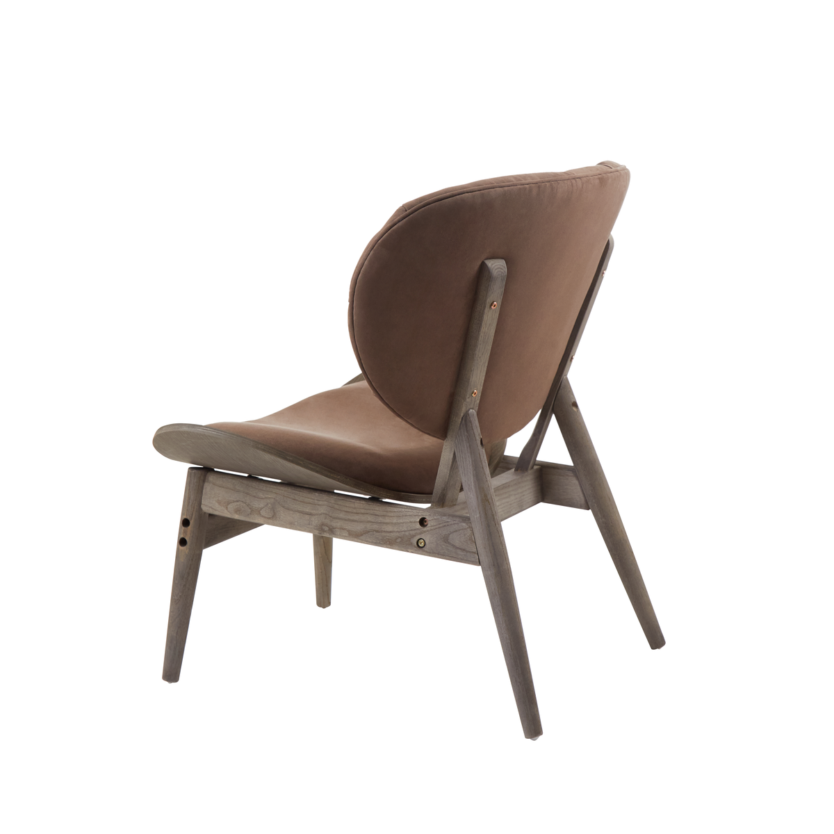 Brown Velvet Chair with Dark Elm Wood Frame | Vinsi