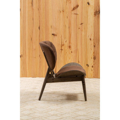Vinsi Brown Velvet Chair with Dark Elm - Image 7