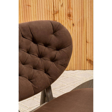 Vinsi Brown Velvet Chair with Dark Elm - Image 8