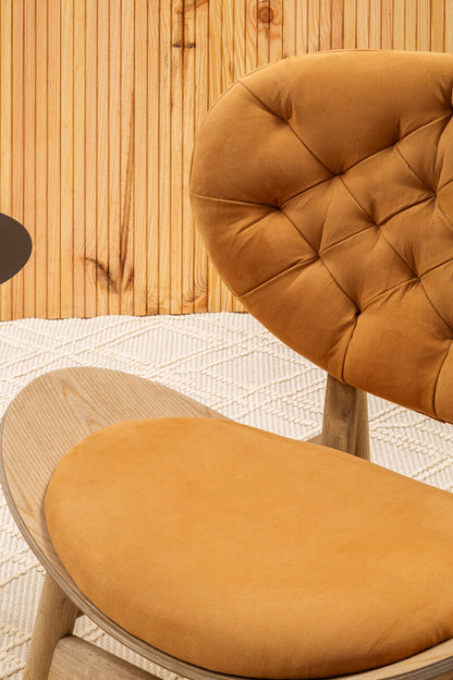 Vinsi Dijon Velvet Chair with Natural Elm