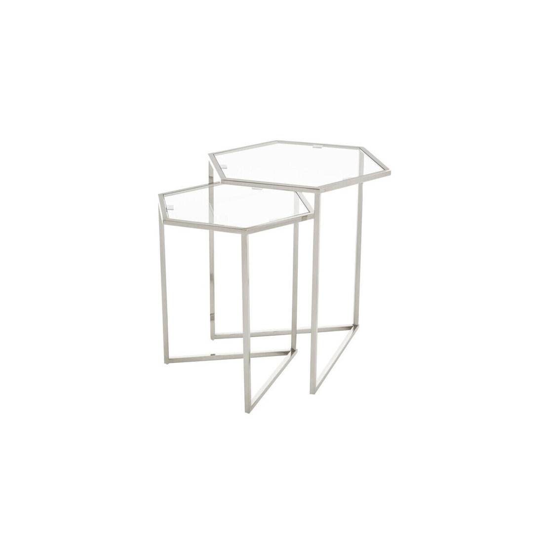 Herber Set Of 2 Silver Finish Tables