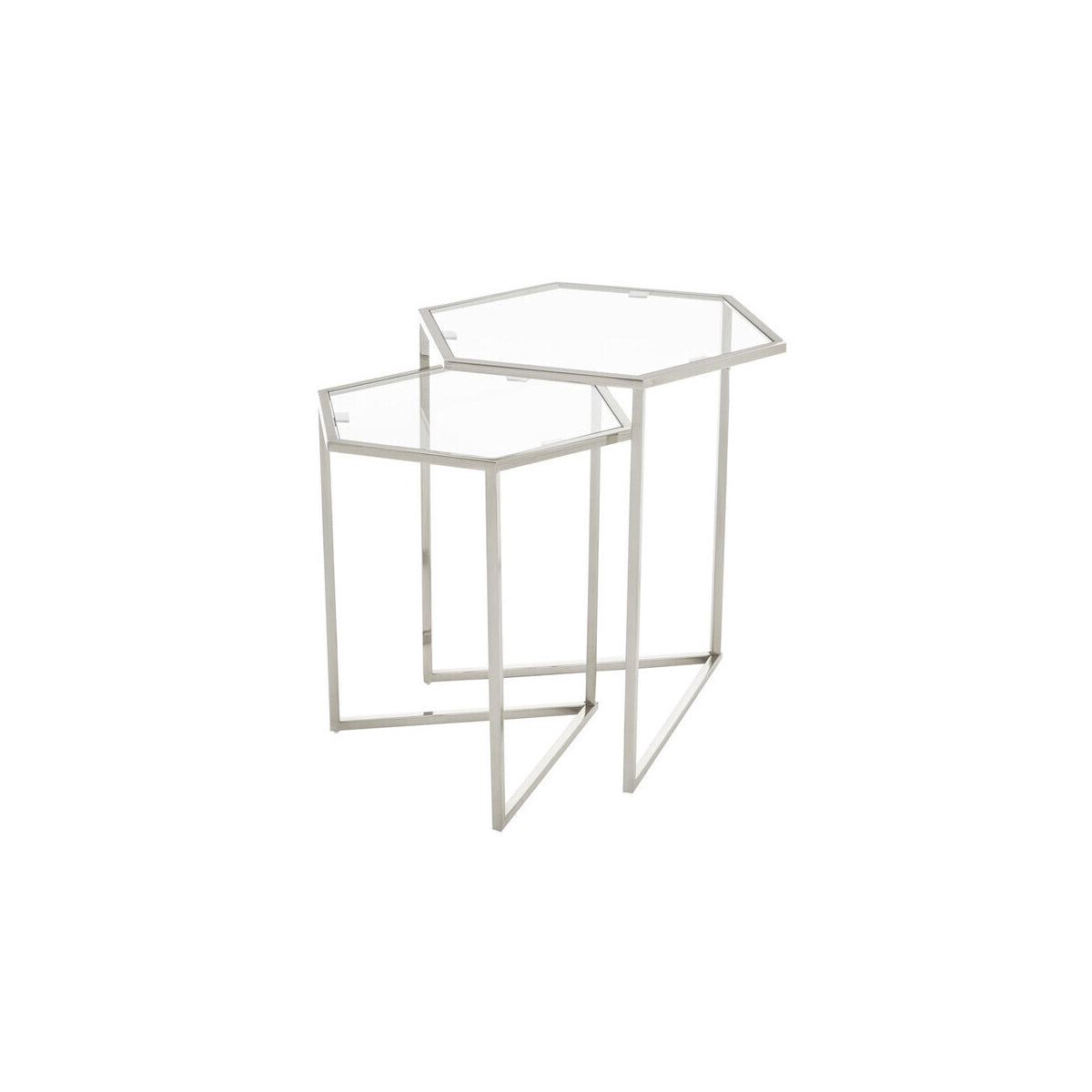 Herber Set Of 2 Silver Finish Tables