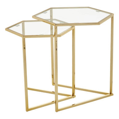 Herber Set Of 2 Gold Finish Tables