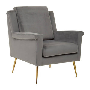 Salma Grey Velvet Armchair.