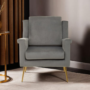 Salma Grey Velvet Armchair