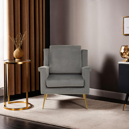 Salma Grey Velvet Armchair