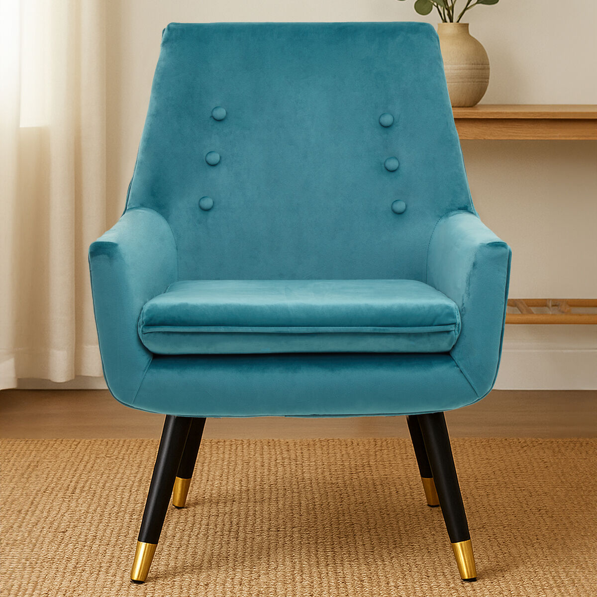 Sara Green Velvet Armchair