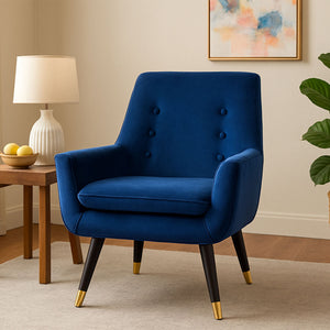 Sara Midnight Blue Velvet Armchair