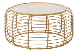 Trento Round Coffee Table With Rattan Top