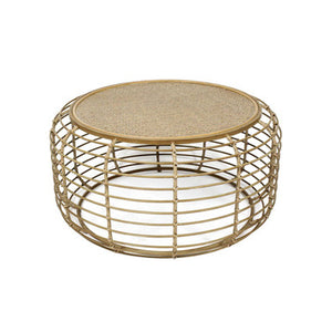 Trento Round Coffee Table With Rattan Top