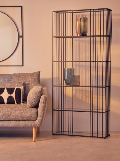 Trento Five Tier Black Bookshelf