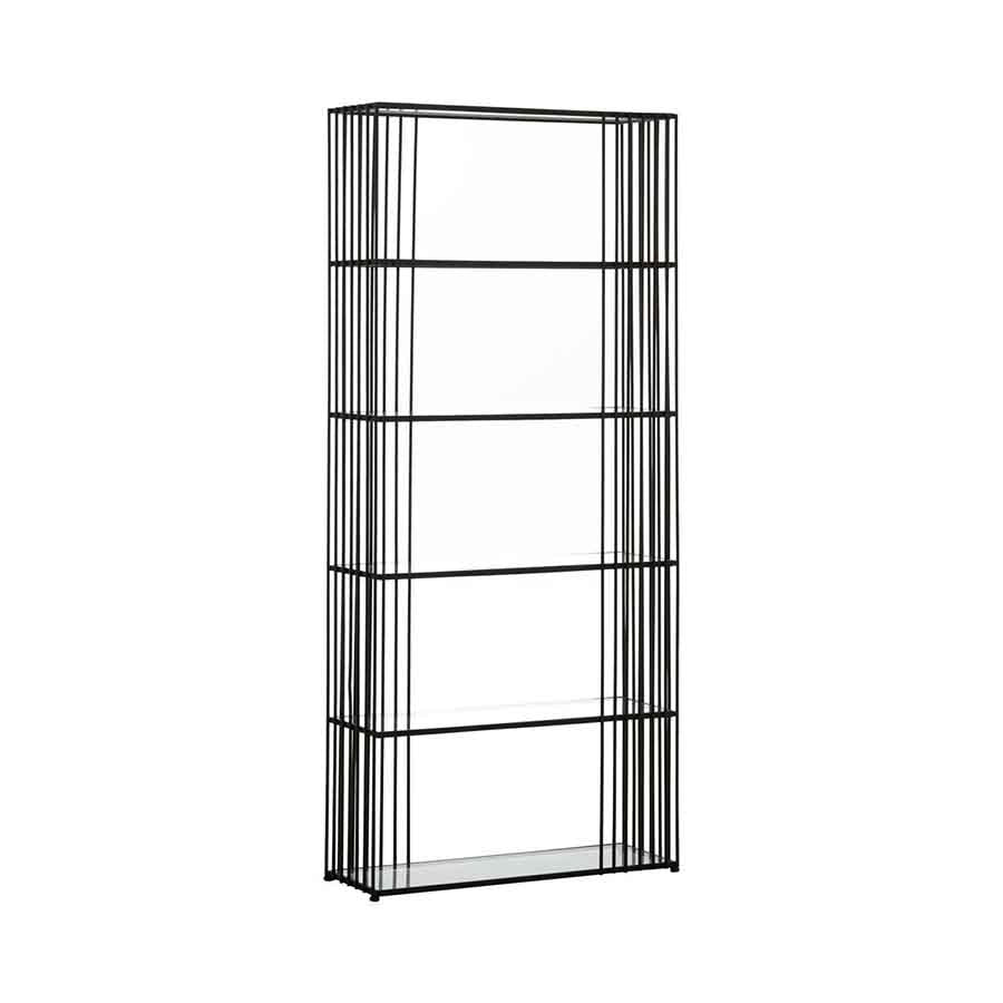 Trento Five Tier Black Bookshelf
