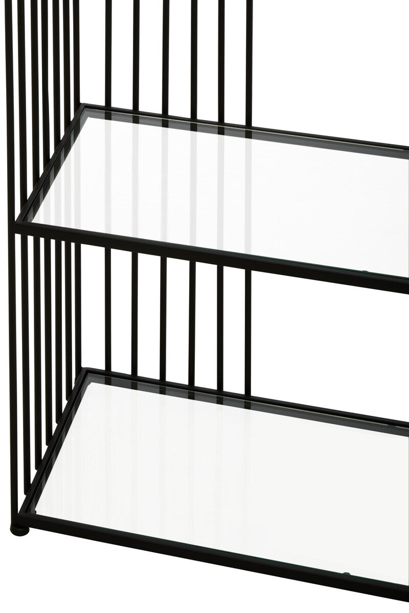 Trento Five Tier Black Bookshelf