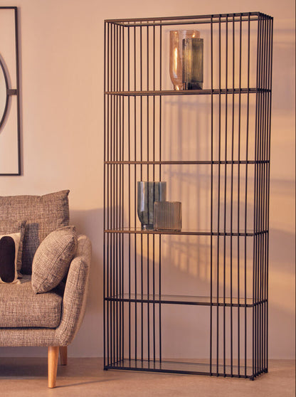 Trento Five Tier Black Bookshelf