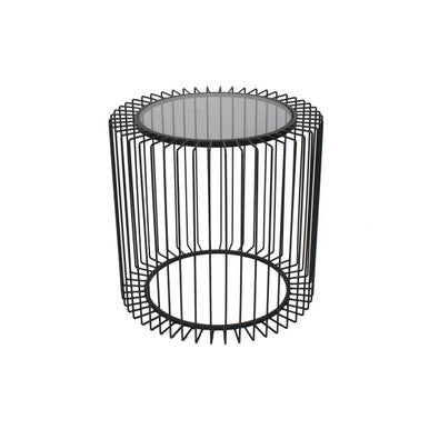 Trento Round End Table With Glass Top