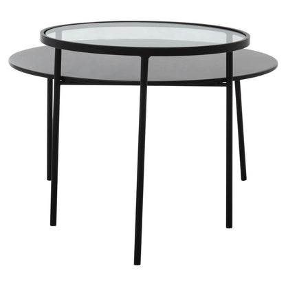 Trento Coffee Table With Glass And Metal Tops