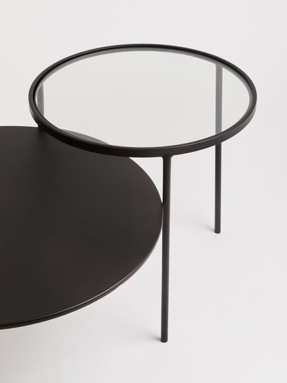 Trento Coffee Table With Glass And Metal Tops