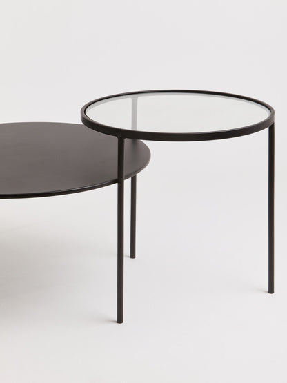 Trento Coffee Table With Glass And Metal Tops