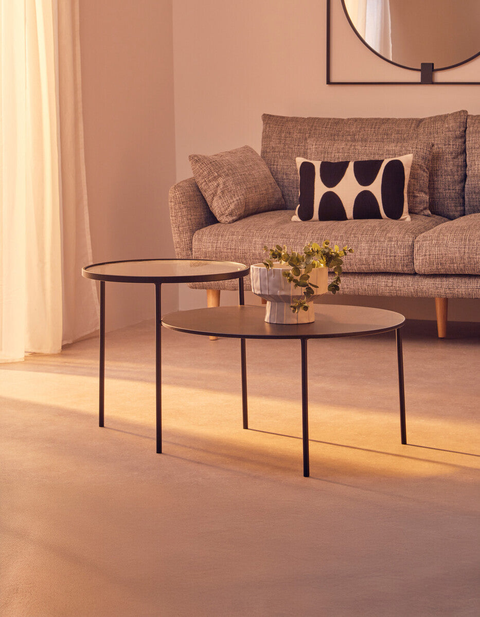 Trento Coffee Table With Glass And Metal Tops