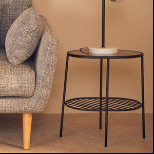 Trento Black Two Tier Side Table