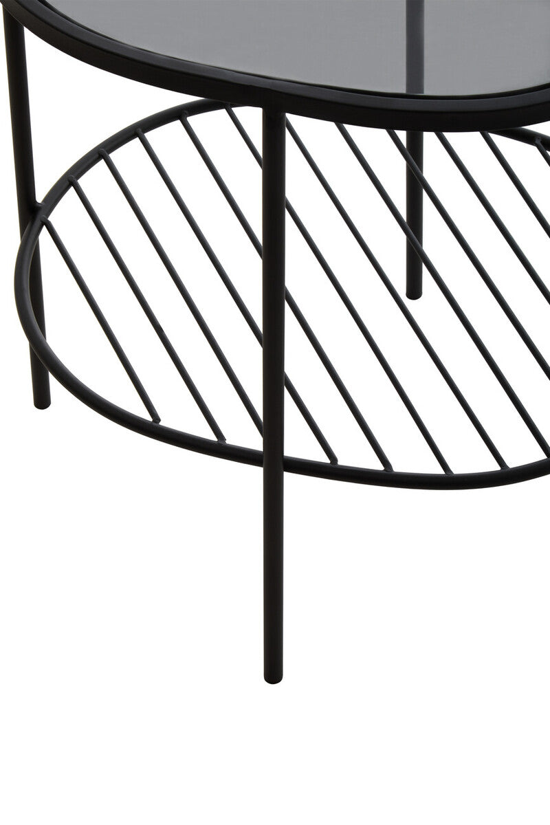 Trento Black Two Tier Side Table