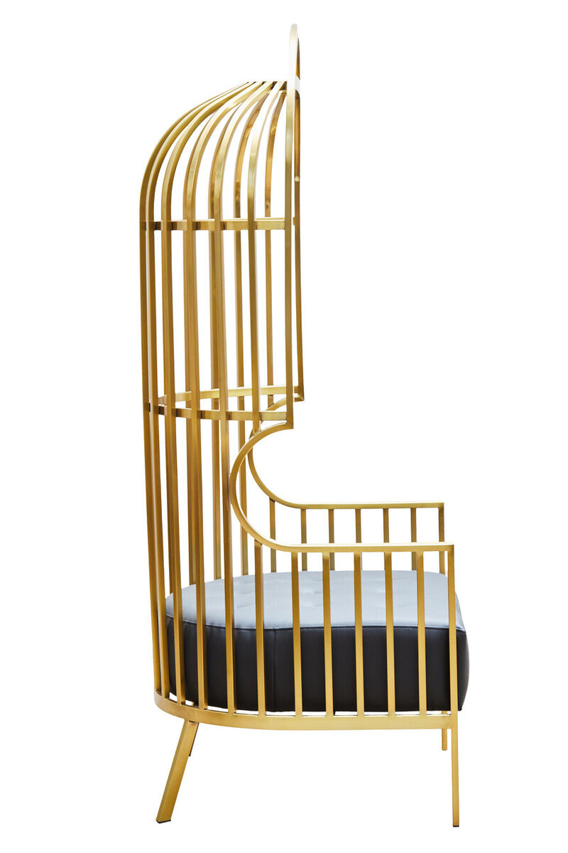 Eliza Brushed Gold Dome Cage Chair