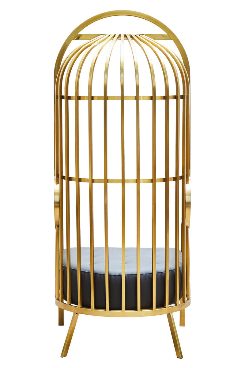 Eliza Brushed Gold Dome Cage Chair