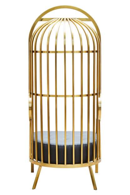 Eliza Brushed Gold Dome Cage Chair