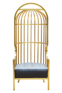 Eliza Brushed Gold Dome Cage Chair