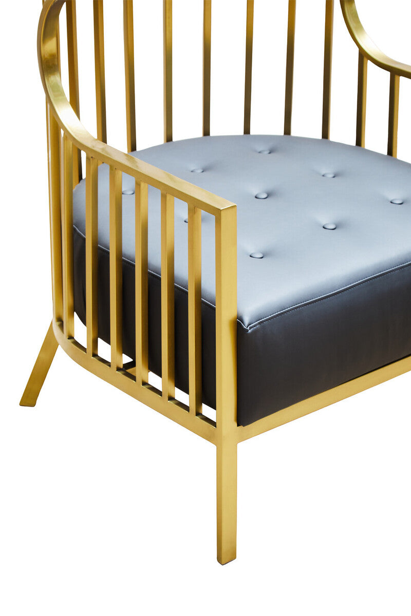 Eliza Brushed Gold Dome Cage Chair