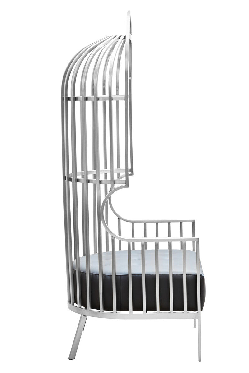 Eliza Brushed Silver Dome Cage Chair - Image 3
