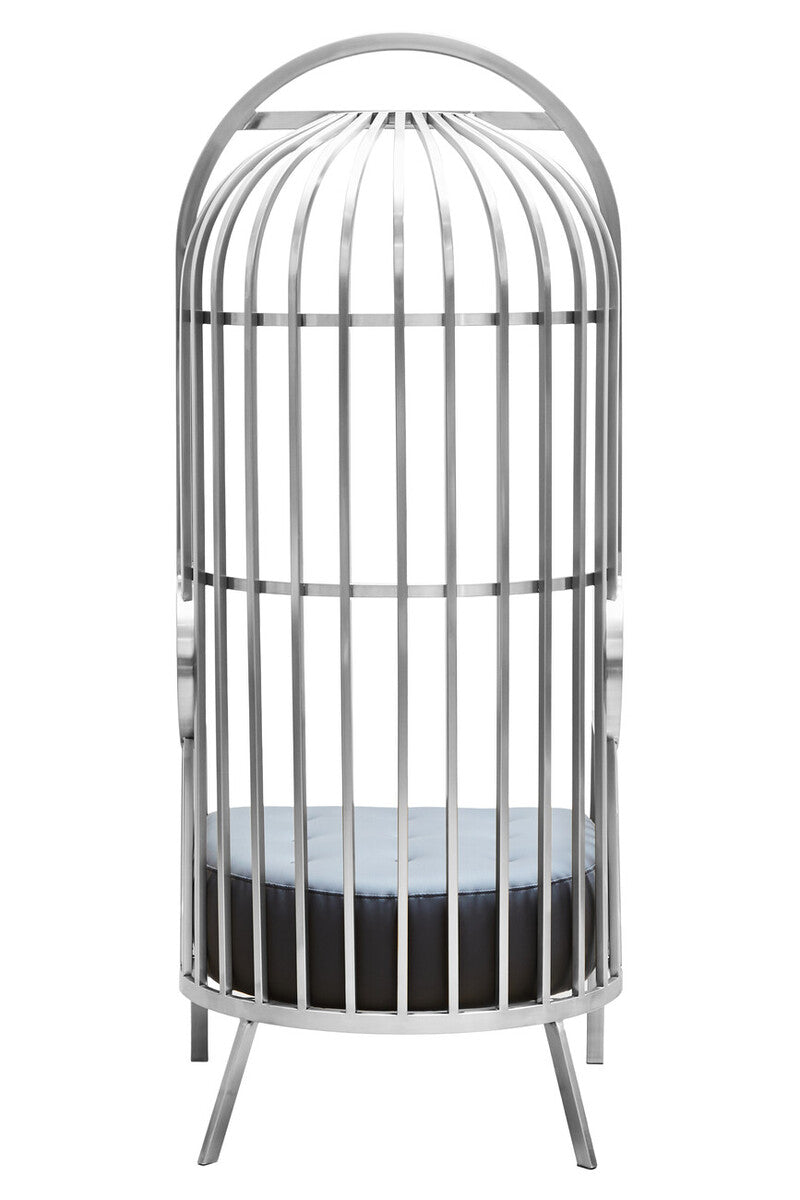 Eliza Brushed Silver Dome Cage Chair