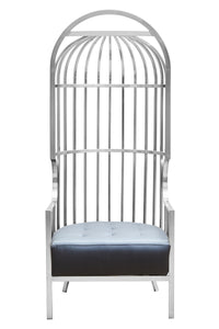 Eliza Brushed Silver Dome Cage Chair
