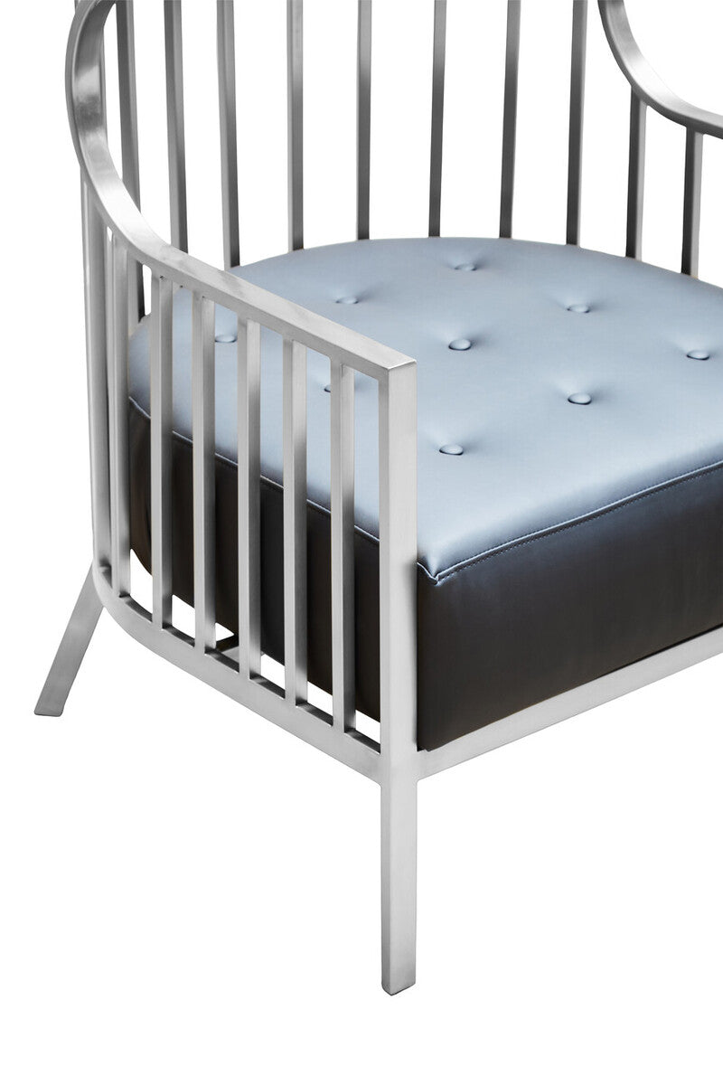 Eliza Brushed Silver Dome Cage Chair