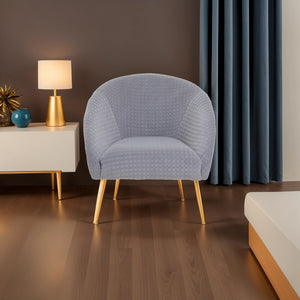 Tania Grey Velvet Statement Chair with Gold Finish Legs
