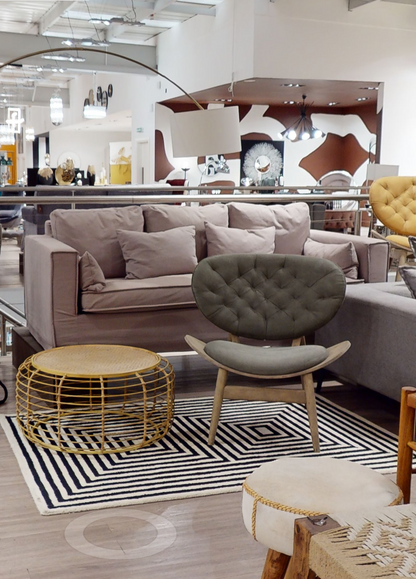 Menton 3 Seat Grey Fabric Sofa